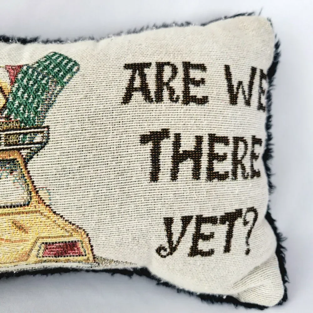 Vintage Rectangle Needlepoint Pillow Travel Vacation Cottagecore Grandma Boho